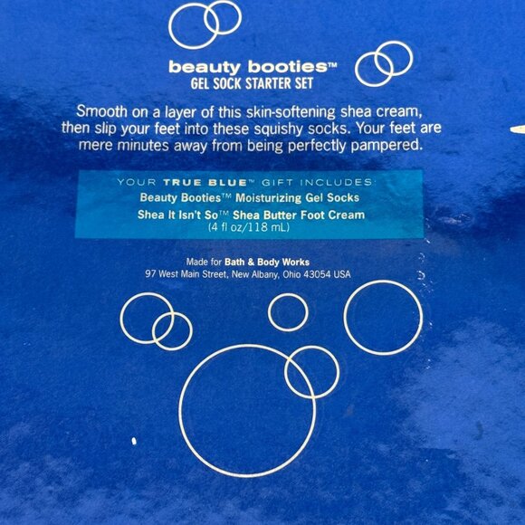 Bath & Body Works True Blue Spa Socks Shea It Isn't So Foot Cream Gift Set NEW - Picture 6 of 8